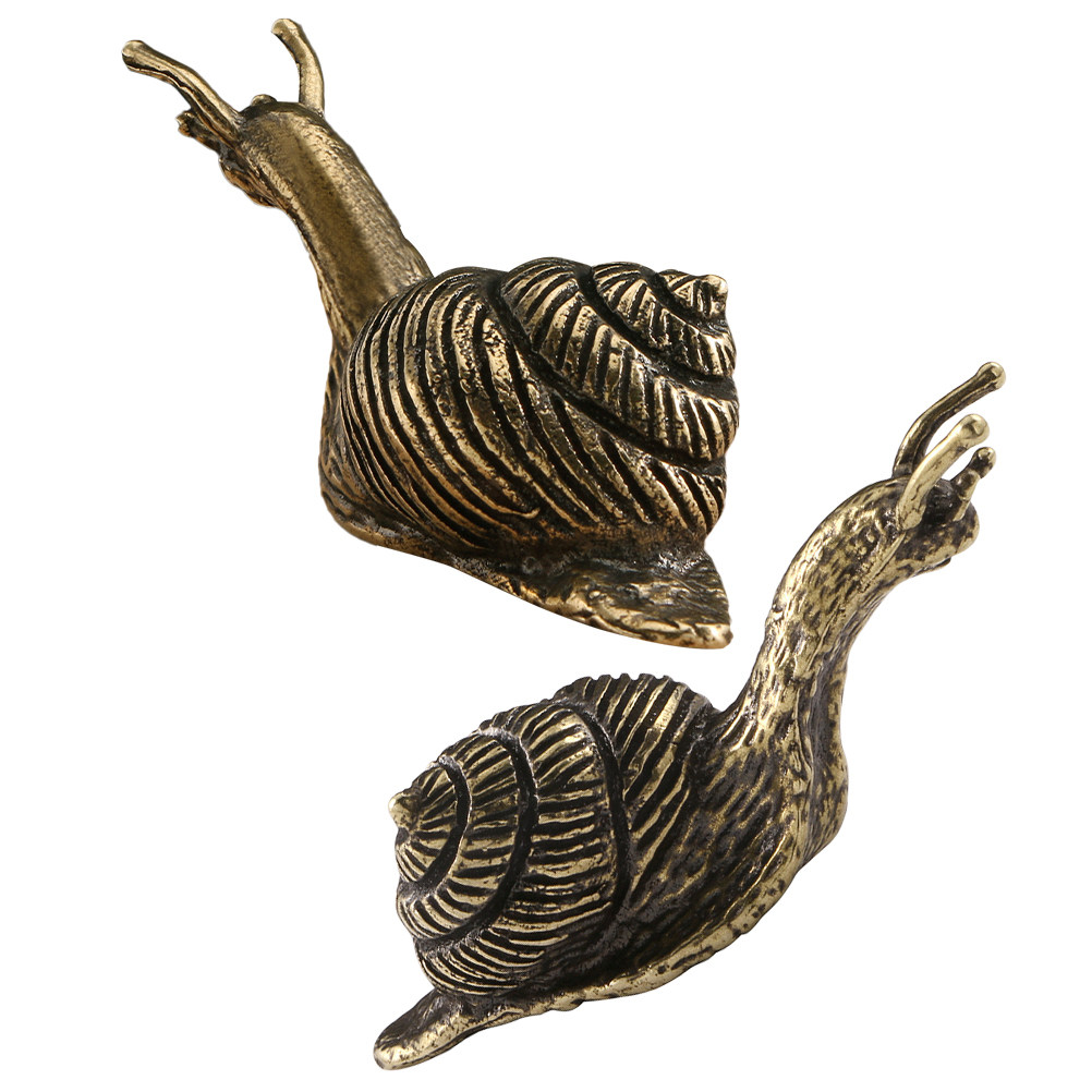 Interior Design Office Space - 2Pcs Elegant Brass Snail Craft Retro