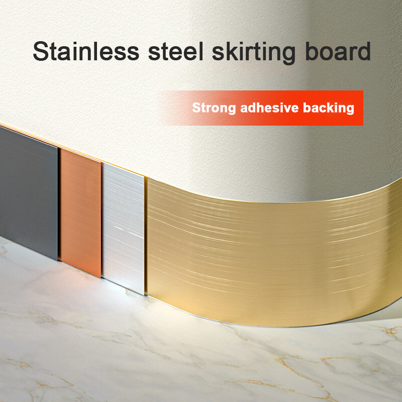 Interior Design Handbook - 6-Meter Long Self-Adhesive Stainless Steel Skirting