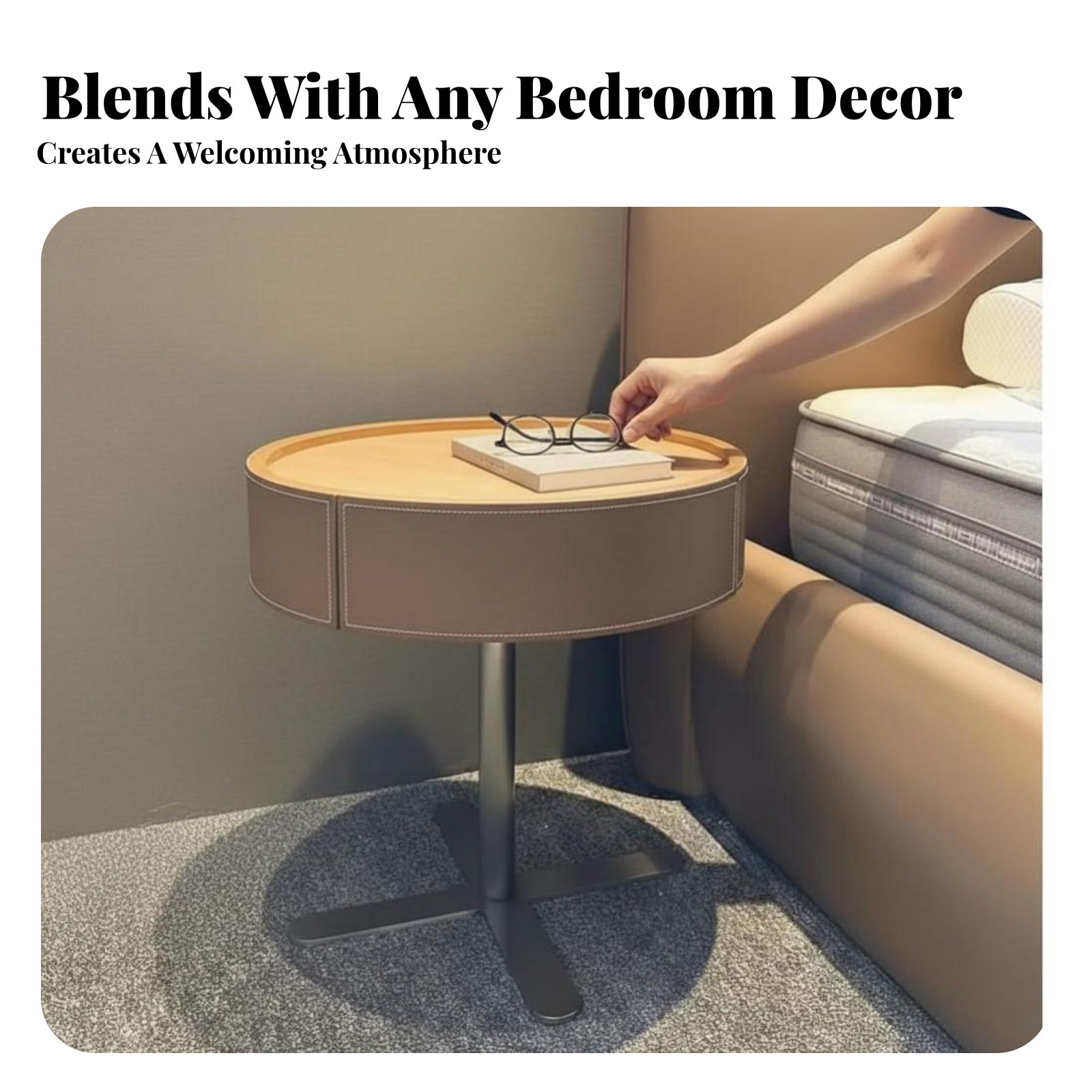 Round Pedestal Night Table Min - Interior Design Office Space のレビューと価格