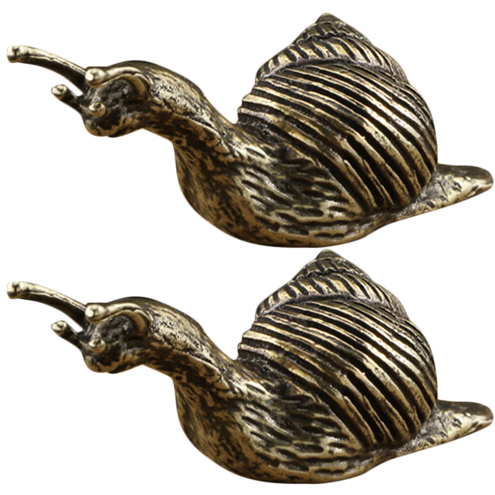2Pcs Elegant Brass Snail Craft - Interior Design Office Space のレビューと価格