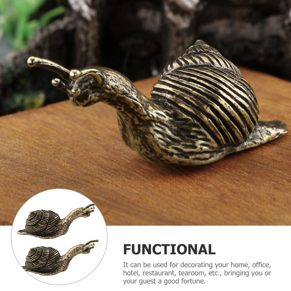 2Pcs Elegant Brass Snail Craft - Interior Design Office Space のレビューと価格